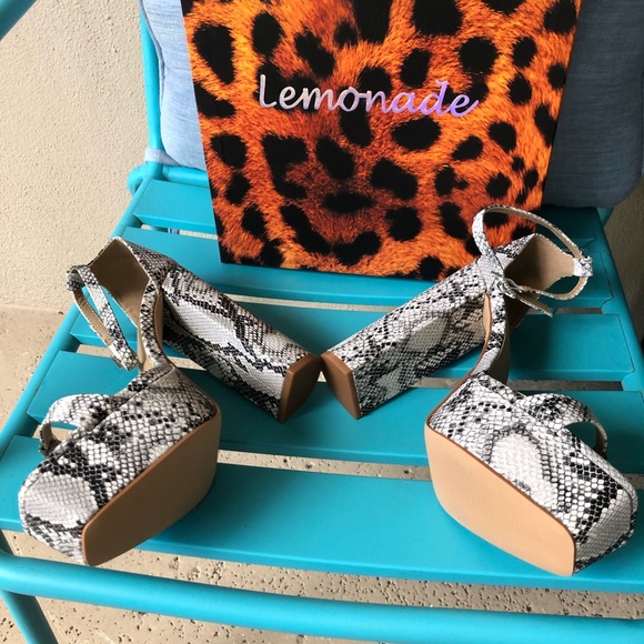 2 for $22🔥Sale Lemonade MILAN Faux Snake Chunky Platforms - Picture 7 of 12